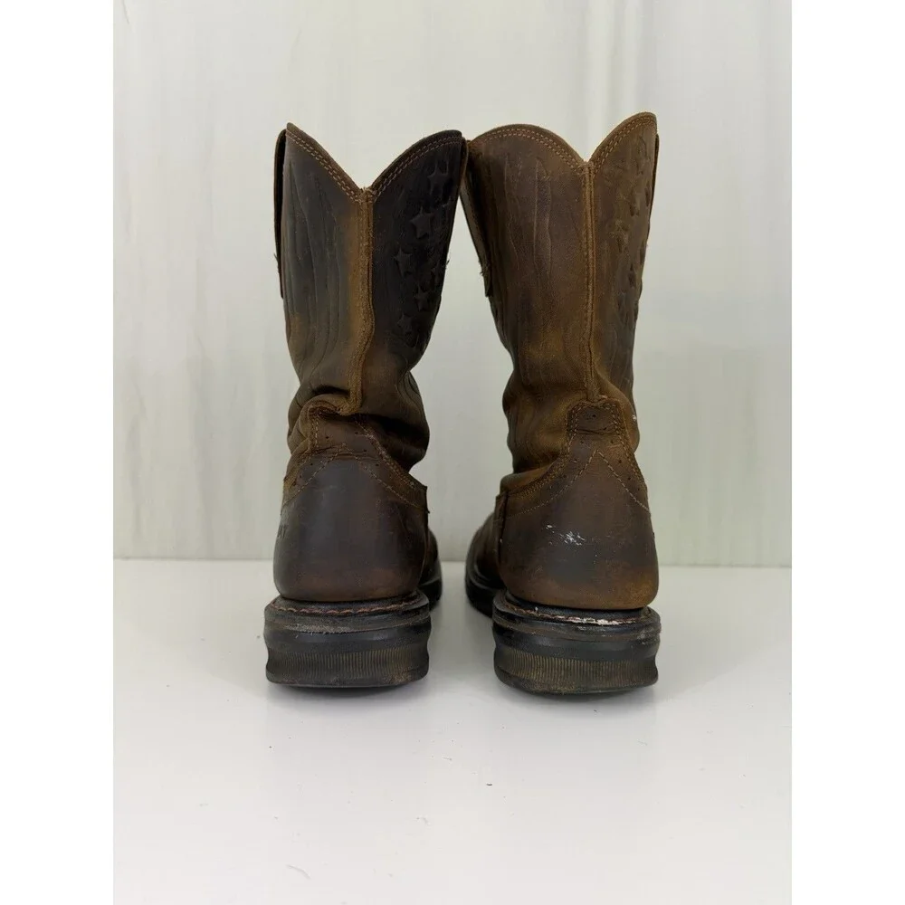 Ariat Sierra Shock Shield Patriot Brown Mens Sz 10D American Flag Work Boots